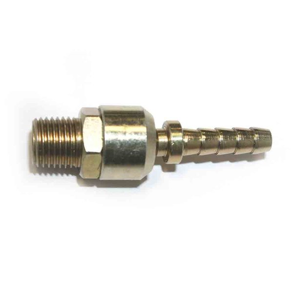 Interstate Pneumatics Steel Hose Barb Ball Swivel Fitting, Connector, 1/4 Inch Swivel Barb X 1/4 Inch NPT Male End, PK 25 FMBS44-25K